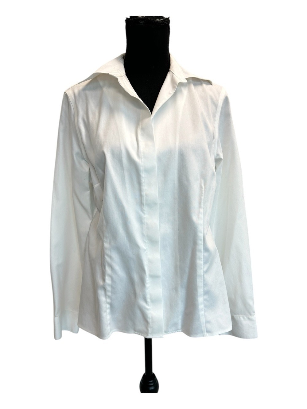 Jones New York Collection Non Iron Classic White Dress Shirt Button Front Sz 10